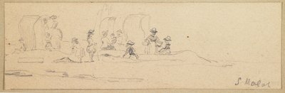 مشهد الشاطئ في سان مالو بواسطة يوجين لويس بودين